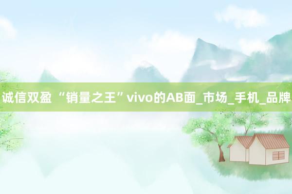 诚信双盈 “销量之王”vivo的AB面_市场_手机_品牌