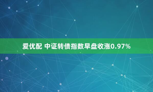 爱优配 中证转债指数早盘收涨0.97%